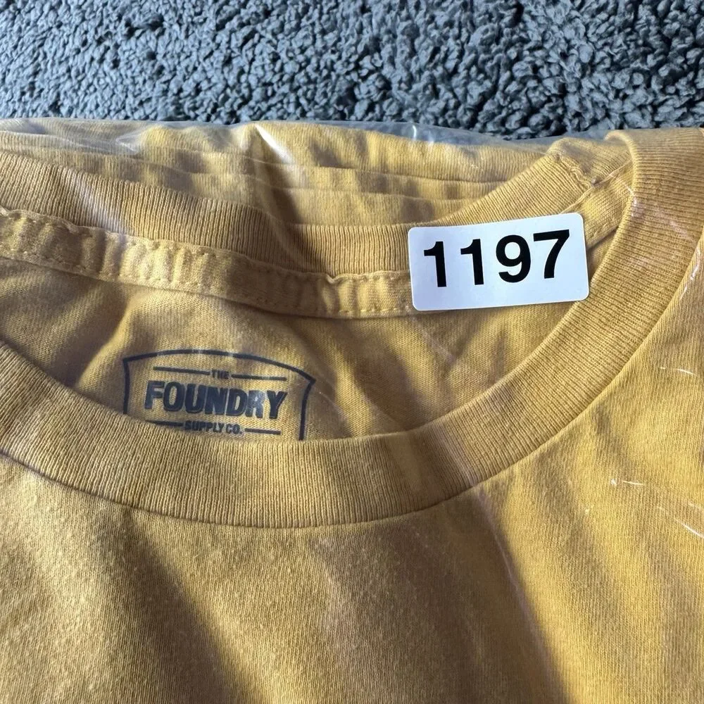The Foundry Supply Co Mens Yellow 4XLT Big Tall Short Sleeve T-Shirt